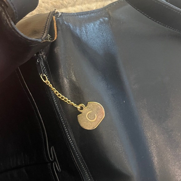 Vintage Celine Triomphe Flap Box Bag in Midnight gold hardware - Picture 16 of 16